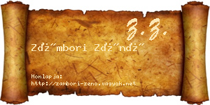 Zámbori Zénó névjegykártya